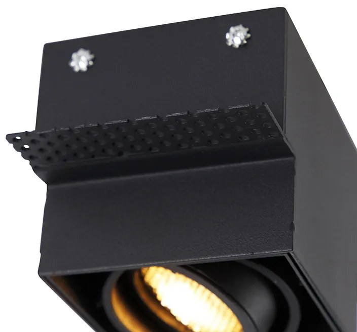 Set van 6 Inbouwspot zwart draai- en kantelbaar Trimless - Oneon Honey