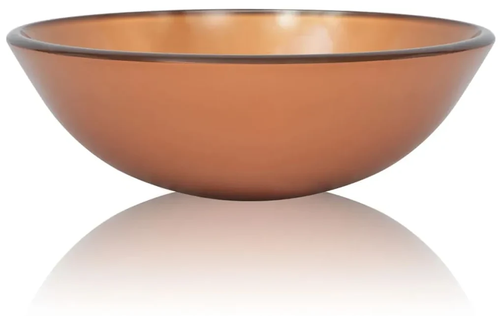 vidaXL Wasbak gehard glas 42 cm bruin