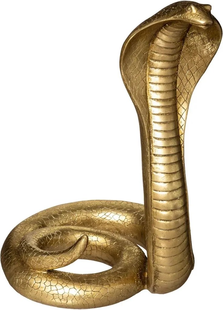 Atmosphera Cobra Beeld - Goudkleurig Decoratief Beeldje - 36 x 25 cm