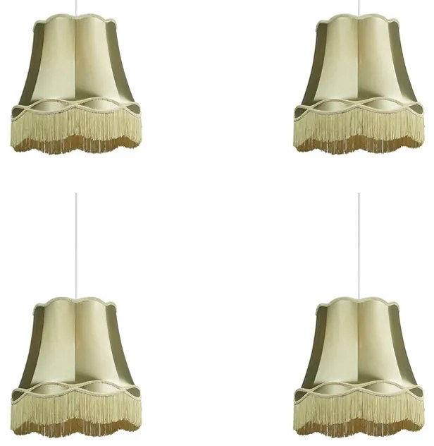 Set van 4 retro hanglampen groen 45 cm - Granny