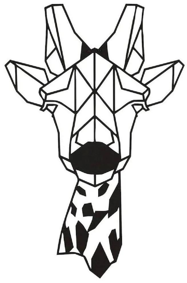 Homemania Wanddecoratie giraf 33x50 cm staal zwart