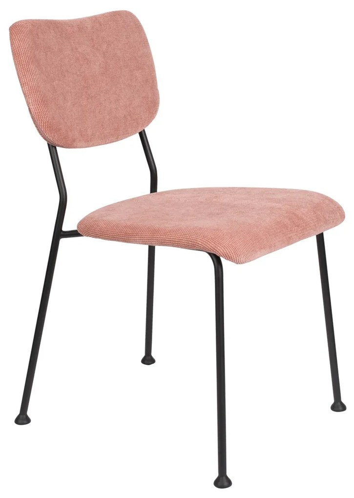 Zuiver Benson Design Eetkamerstoel Roze Stof