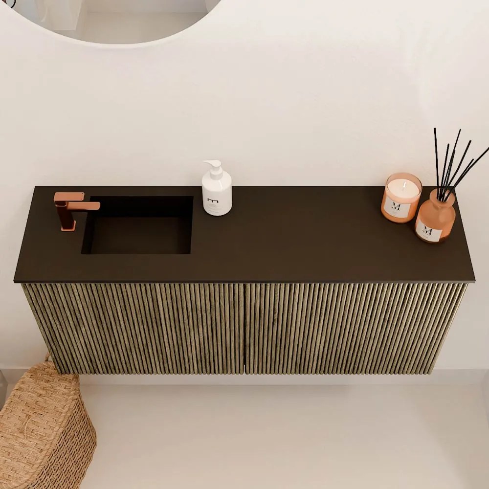Mondiaz Joya 90cm toiletmeubel dusk met wastafel faye links 1 kraangat urban