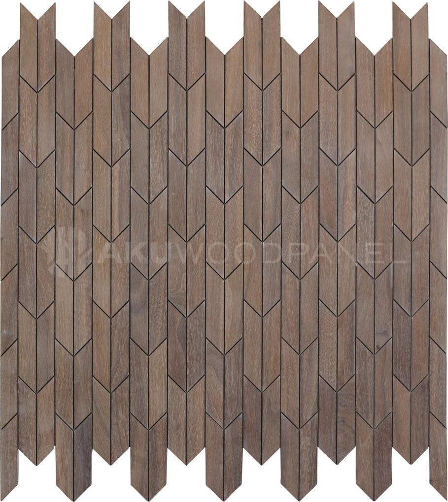 Decopaneel 60 cm x 60 cm Walnoot hout - Crimson Pearl White - 3D Wandpaneel - Wanddeco