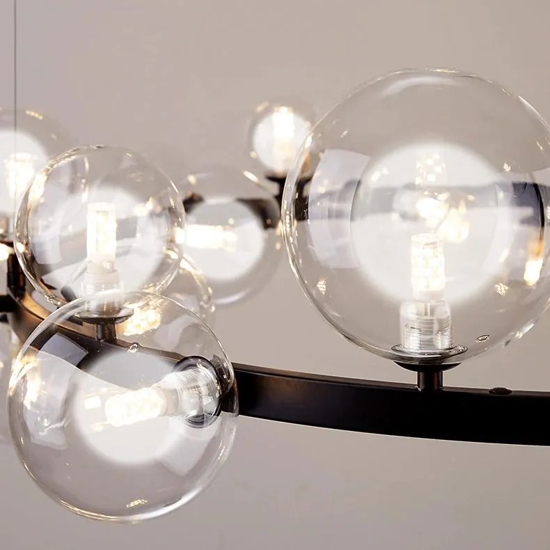 Hangende plafondlamp met glazen bollen op een rand APP906-15CP