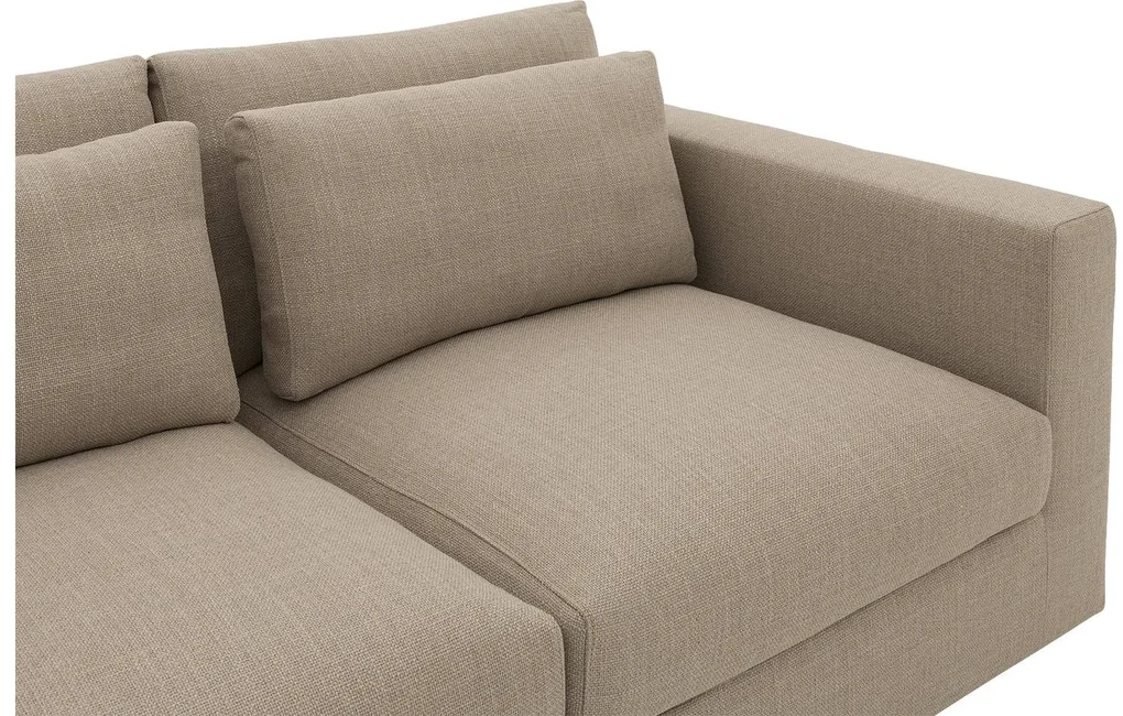 Goossens Excellent Bank Gs-1505 Met Chaise Longue bruin, stof, 2,5-zits, elegant chic met chaise longue links
