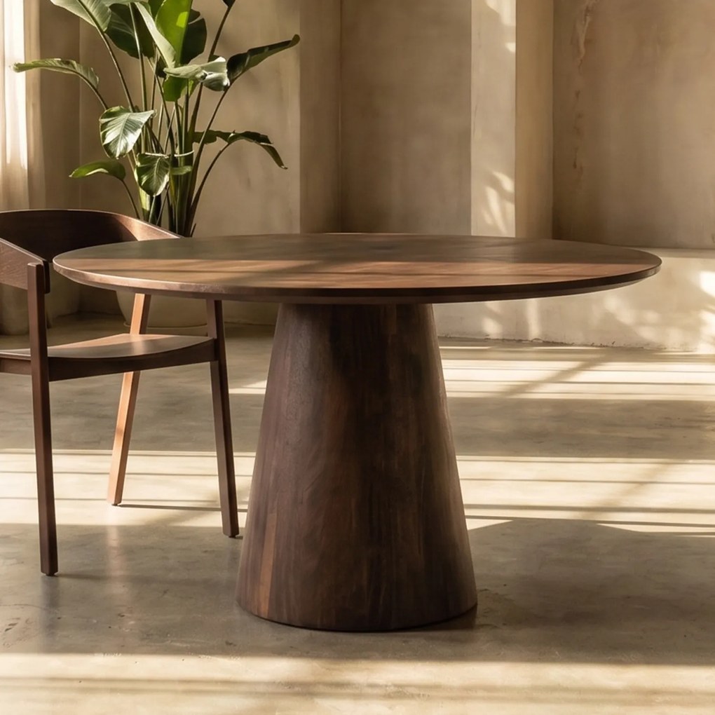 Eleonora Aron Donkerbruine Eettafel Rond 130 Cm - 130 X 130cm.