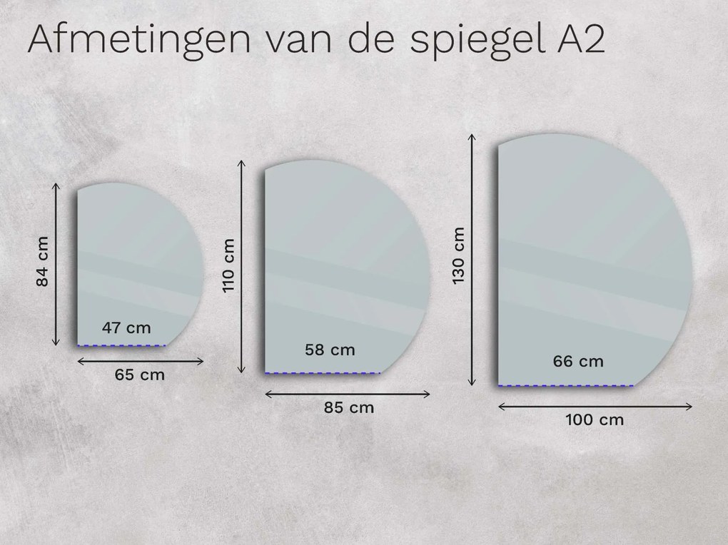 Atypische badkamerspiegel met LED verlichting A2