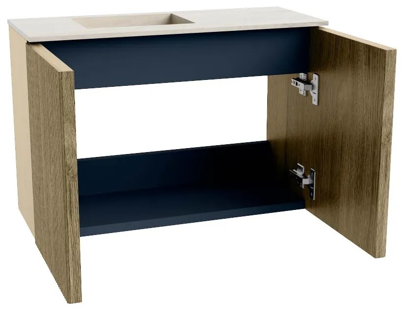 Mondiaz Joya DLux 60cm toiletmeubel dusk met wastafel faye links zonder kraangat meli