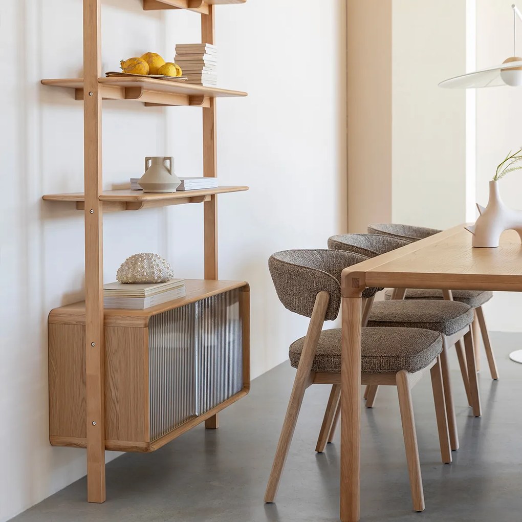 Zuiver Rise Natural Design Wandrek Gebogen Eikenhout - 90x35x180cm.