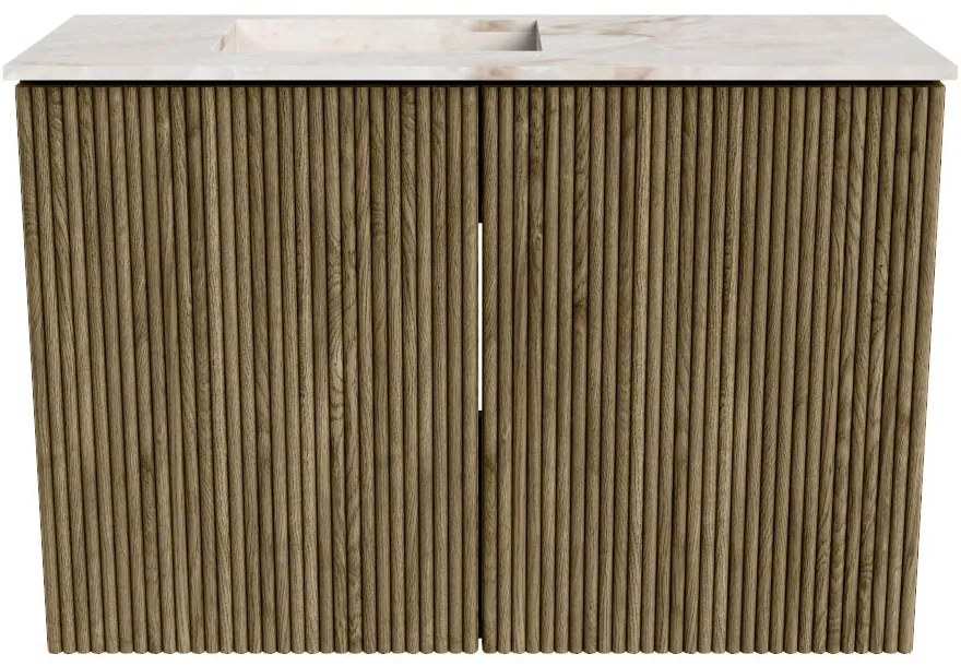 Mondiaz Joya DLux 60cm toiletmeubel dusk met wastafel faye links 1 kraangat frappe