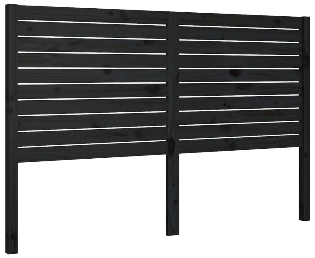 vidaXL Hoofdbord 186x4x100 cm massief grenenhout zwart