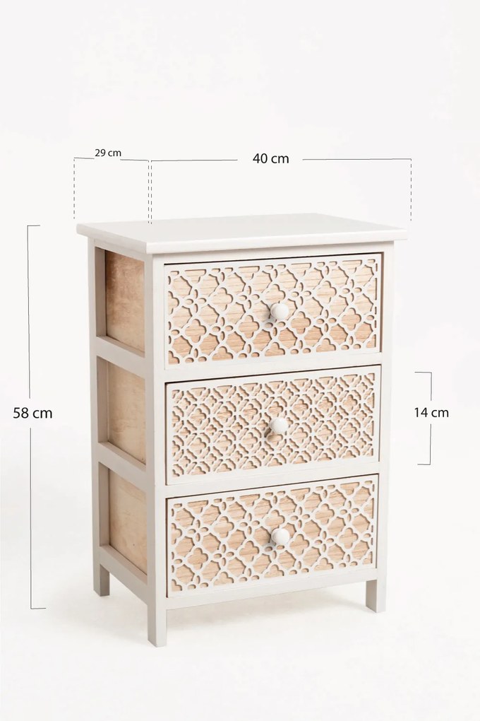 Hulpmeubilair Egle Wit, breed, 3 laden