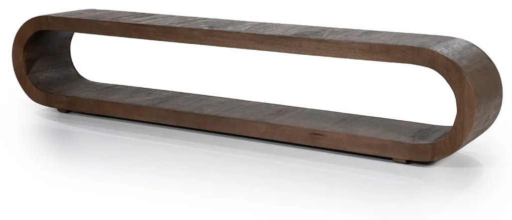 By-Boo Elora Ovale Tv-meubel Gebogen Hout - 200x30x40cm.