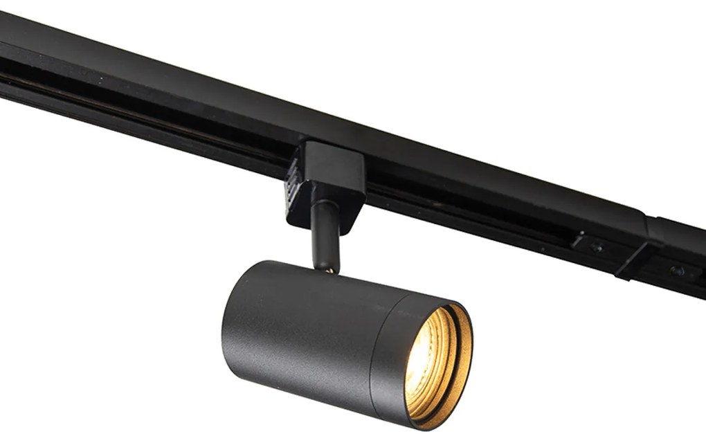 Modern railsysteem met 14 Spot / Opbouwspot / Plafondspots zwart 1-fase - Iconic Jeana Modern GU10 Binnenverlichting Lamp