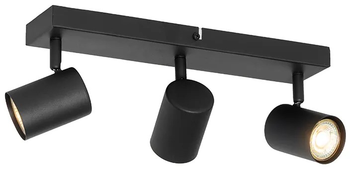 Moderne plafondlamp zwart 3-lichts verstelbaar rechthoekig - Jeana