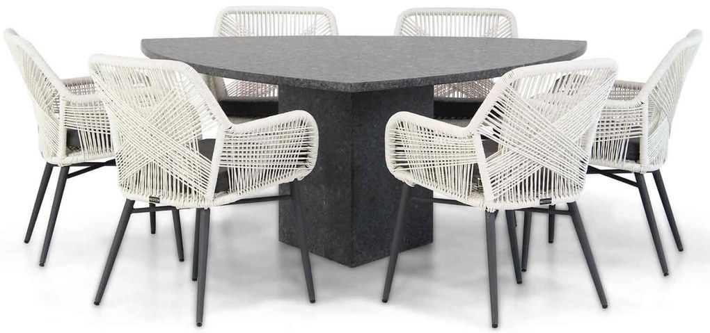 Tuinset 6 personen 170 cm Rope Wit Lifestyle Garden Furniture Advance/Graniet