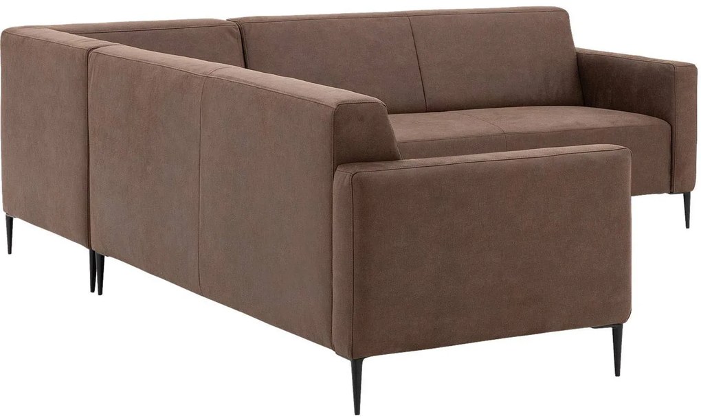 Goossens Key West bruin, micro leer, 2,5-zits, modern design