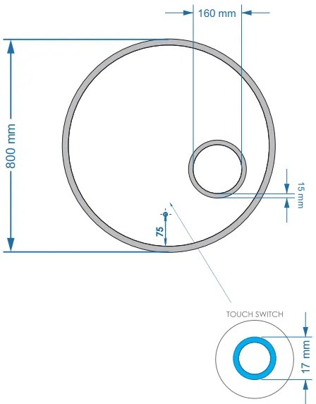 Gliss Design Sol ronde spiegel met LED-verlichting 80cm