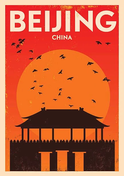Ilustratie Typographic Beijing City Poster Design, kursatunsal