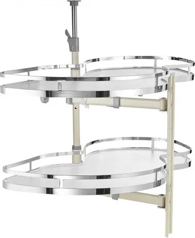 VEVOR Hoekkastorganizer met rechterzijde, uittrekbare organizer voor blinde kast, 2-laags in hoogte verstelbare draailade, zacht sluitende keukenorganizer, opent aan de rechterkant