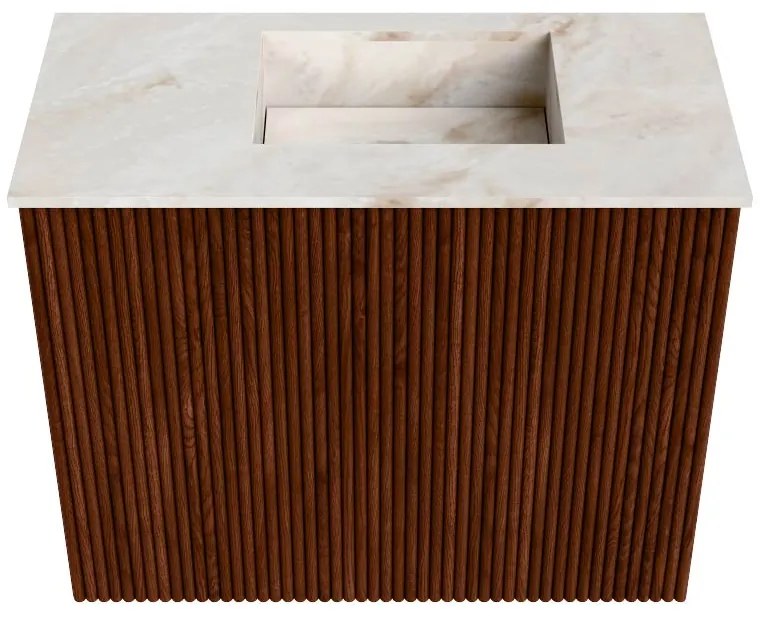Mondiaz Joya DLux 50cm toiletmeubel ruby met wastafel faye rechts 1 kraangat frappe