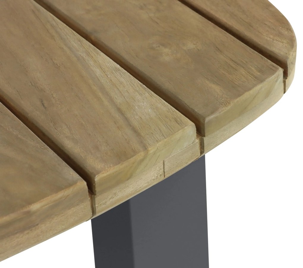 Dining Tuintafel rechthoekig 180 x 100 cm Aluminium/Teak Grijs Falcon/Talai