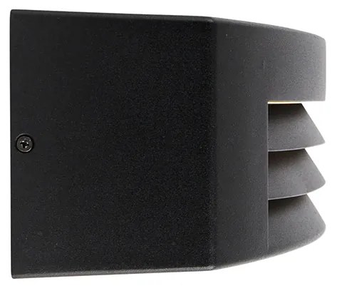 Smart buiten wandlamp zwart IP44 incl. Wifi A60 - Hurricane