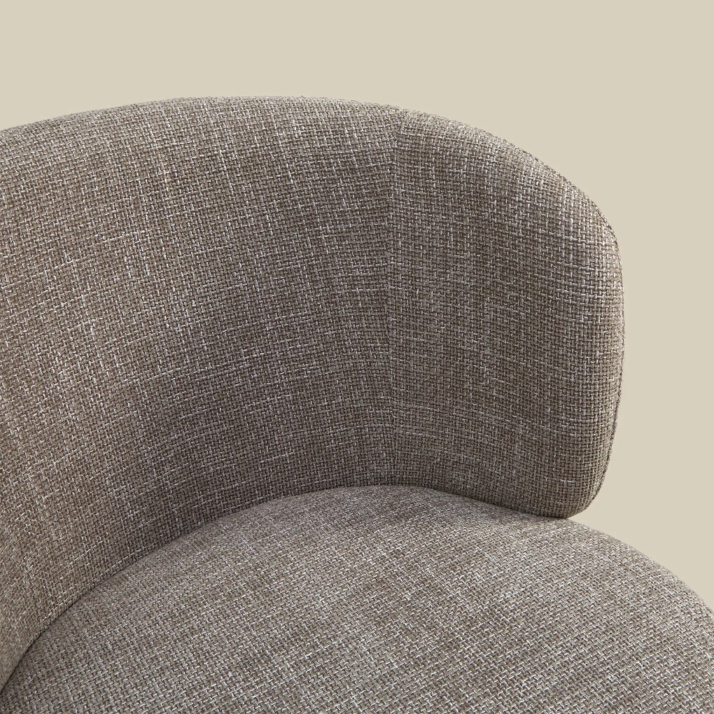 Walnoot Eetkamerstoel Met Ronde Rug Beige