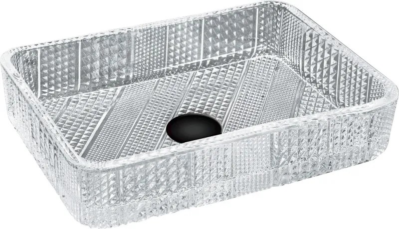 Mexen Akra glazen opbouw waskom 46 x 33 cm, transparant - 24024600