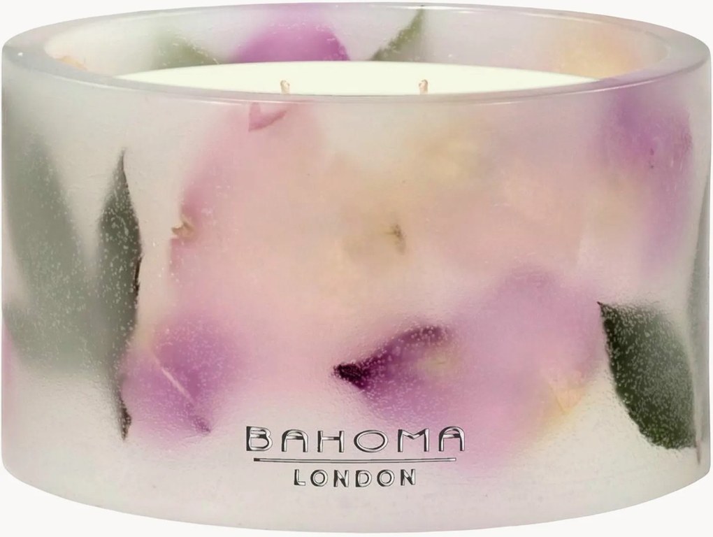 Handgegoten 3-lonts geurkaars Botanica (roos, honing, viooltje)