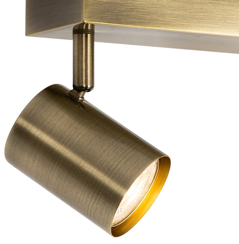 Moderne plafondlamp brons 2-lichts verstelbaar rechthoekig - Jeana Modern GU10 Binnenverlichting Lamp
