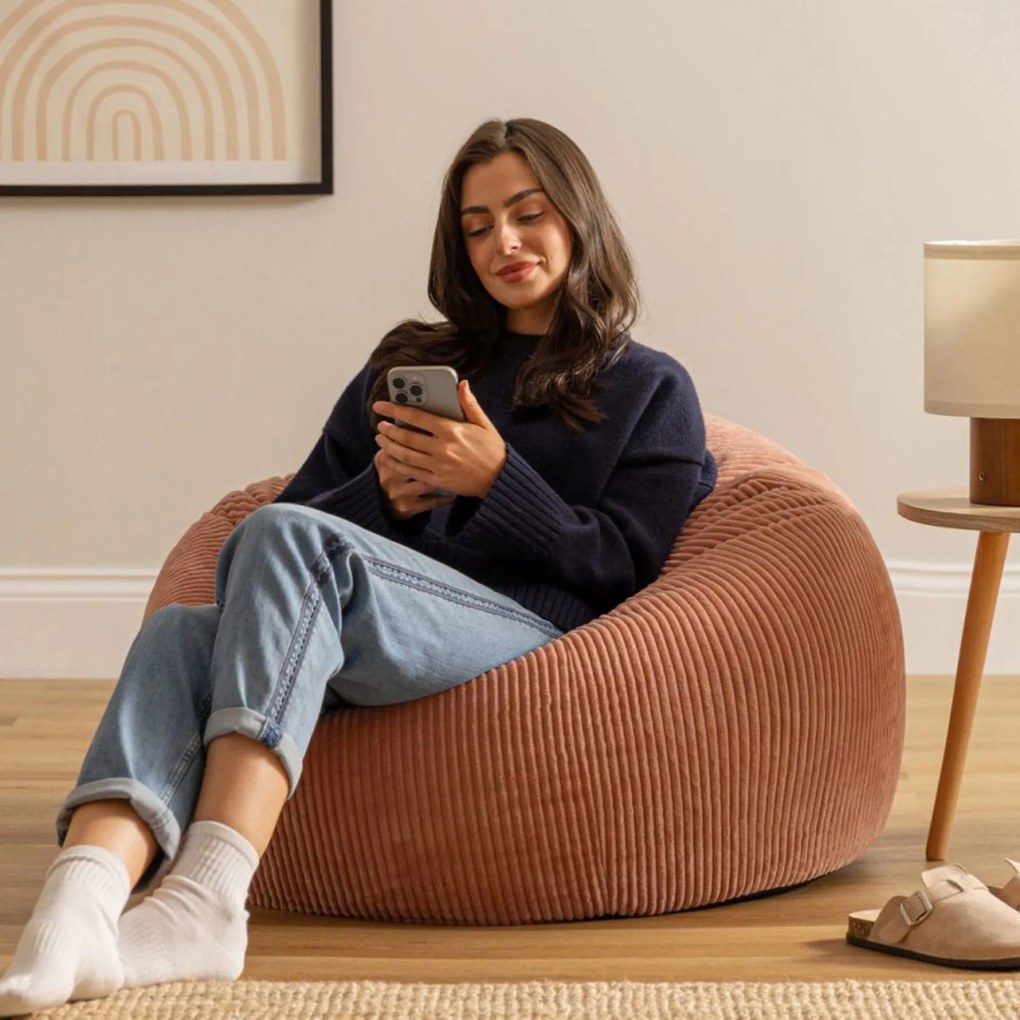 Cloudy Corduroy Zitzak - Roze