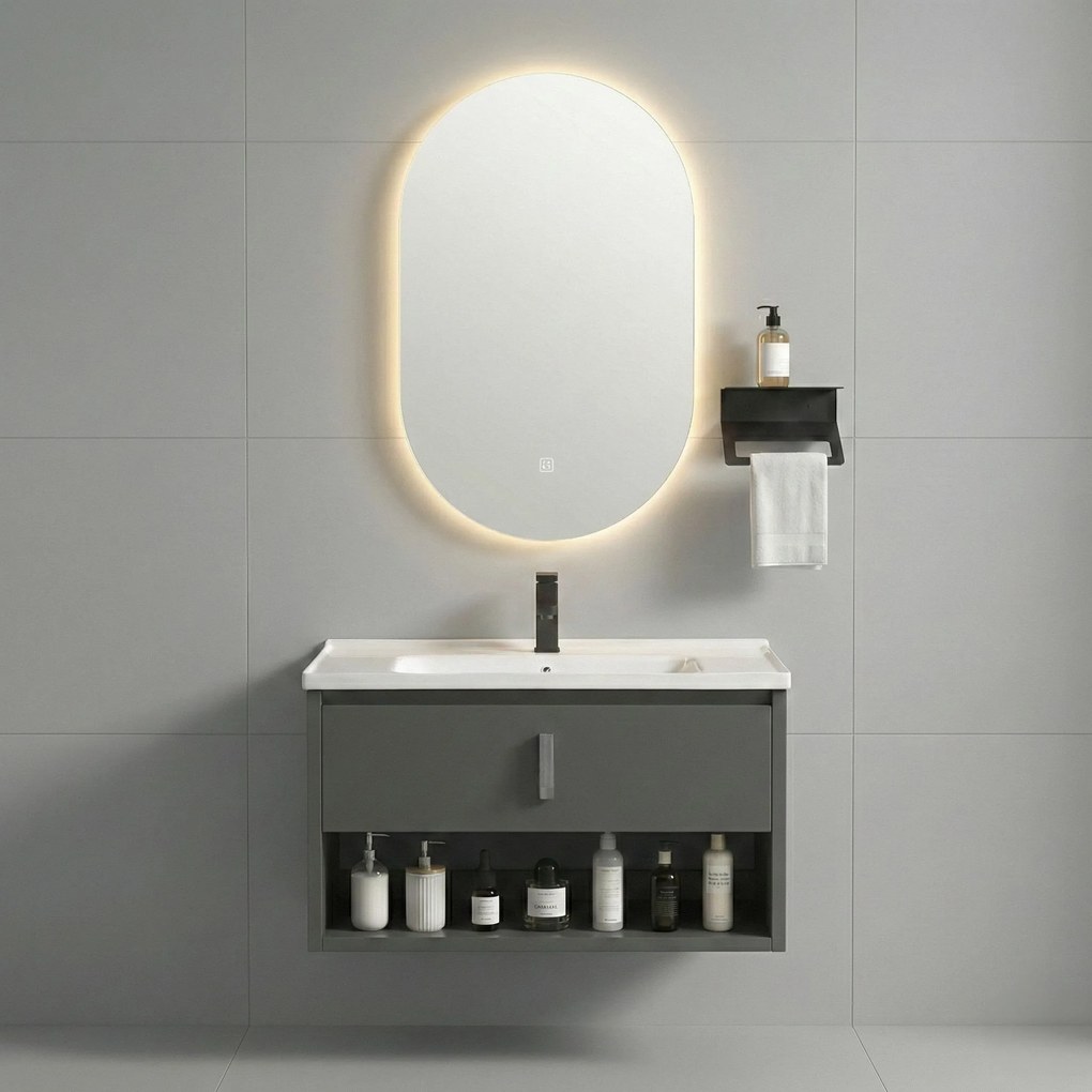 Badkamermeubelset met wastafel Toledo 60cm Grey