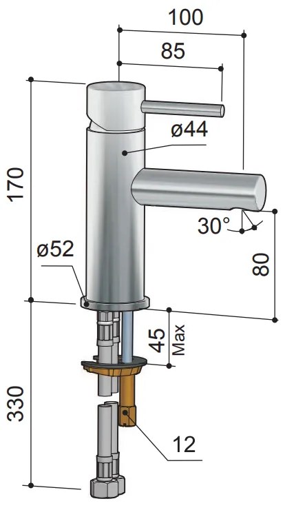 Hotbath Buddy Wastafelkraan Chroom B003