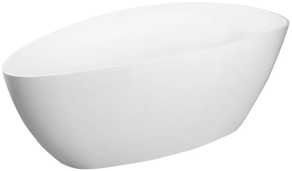 Gelco Elipsie vrijstaand bad wit glans mineraalmarmer 160x70cm