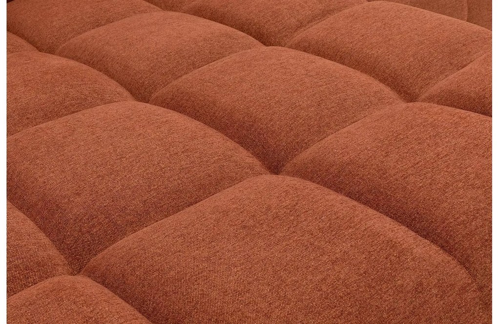 Goossens Excellent Bank Kubus bruin, stof, 1,5-zits, modern design met chaise longue links