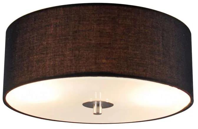 Stoffen Landelijke plafondlamp zwart 30 cm - Drum Modern, Landelijk / Rustiek E27 rond Binnenverlichting Lamp