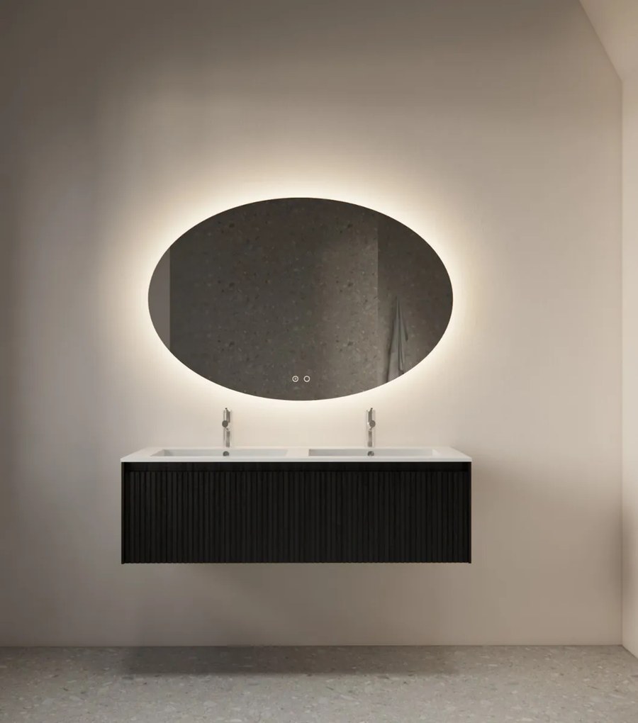 Gliss Design Oval spiegel met LED-verlichting en verwarming 150x95cm