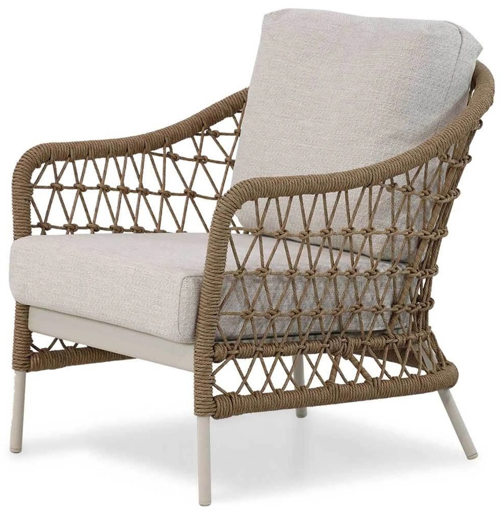 Stoel en Bank Loungeset 5 personen Wicker/Aluminium/Aluminium/wicker Taupe Coco Bali