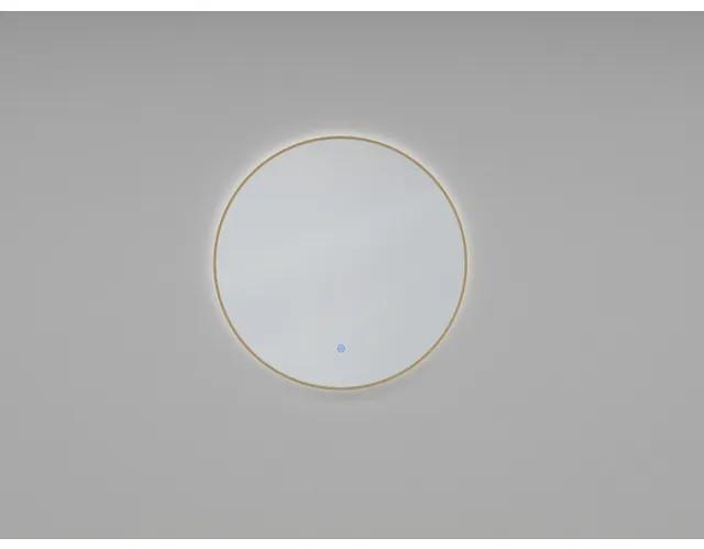 Wiesbaden Novi ronde spiegel met LED, dimbaar 60 cm geborsteld messing 38.3706