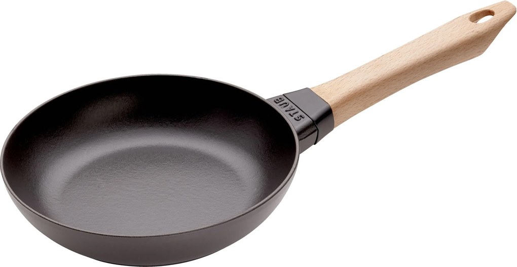 Staub Pans Koekenpan met houten handvat 20 cm, Zwart - Pans - Staub