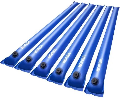 VEVOR Zwembadgewichtzak, 6 verpakkingen van 121 cm, 0,4 mm dikke PVC-zakken met gewichten met lekvrije schroefdop, waterzakken voor het vastzetten van zwembadafdekkingen in de winter, blauw