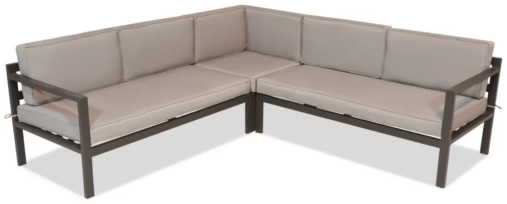 Loungeset met hoekbank voor 4 personen Porto Comida 6 bruin Garden Point