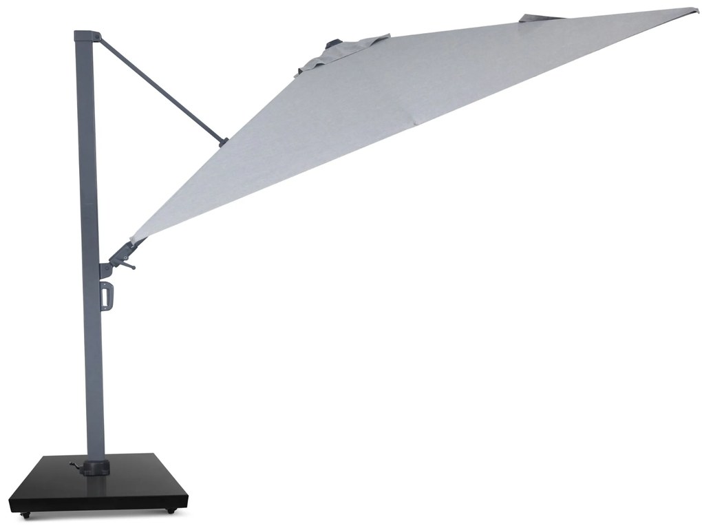 Zweefparasol  3x3m S2 Excellent (incl. voet + hoes) Grijs-antraciet Camello Luna