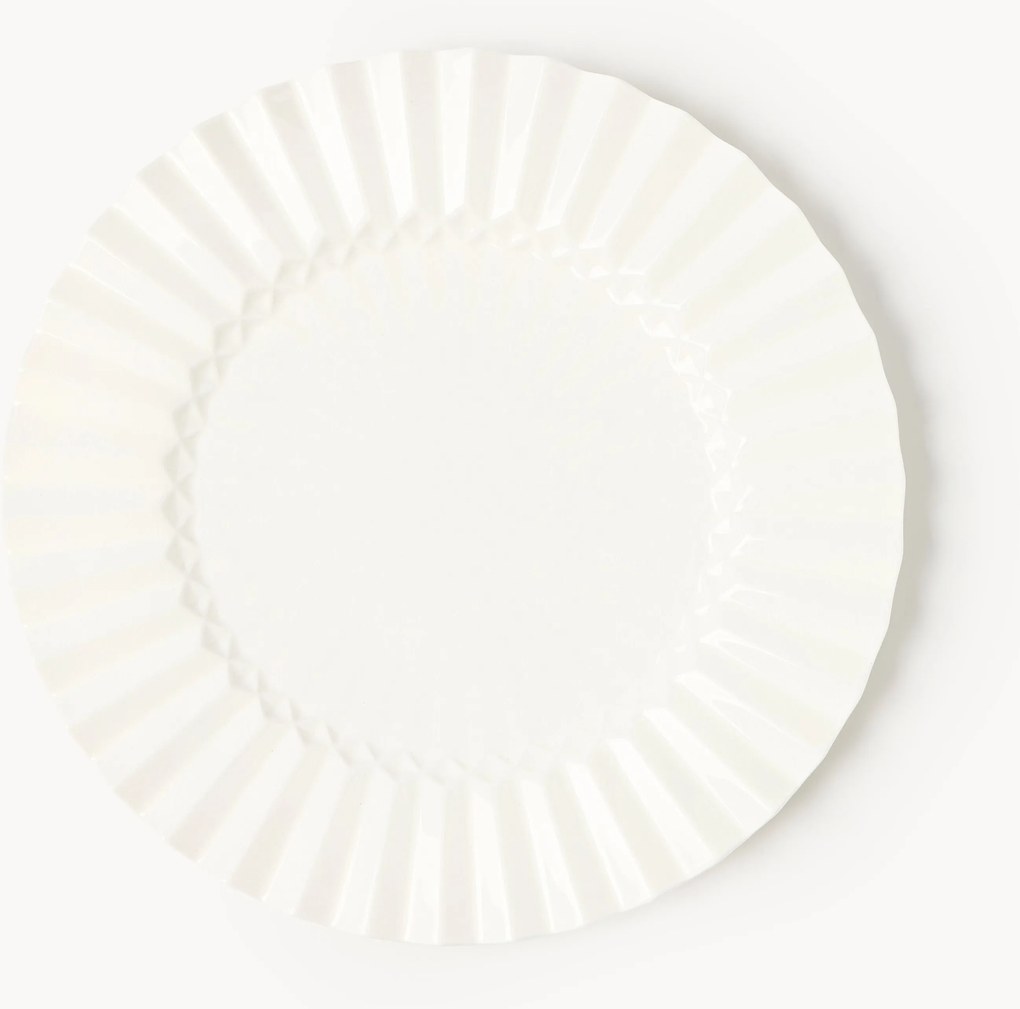 Ontbijtborden Antonin met geribbeld rand, 4-delig