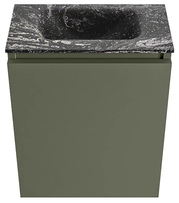 Mondiaz Ture DLux toiletmeubel 40cm army met wastafel lava midden zonder kraangat