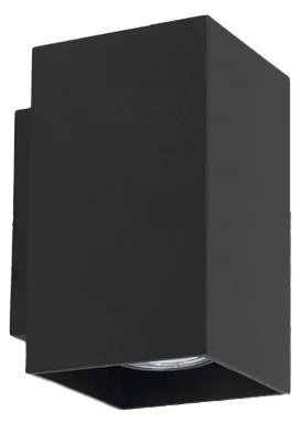 Moderne wandlamp zwart vierkant 2-lichts - Sandy