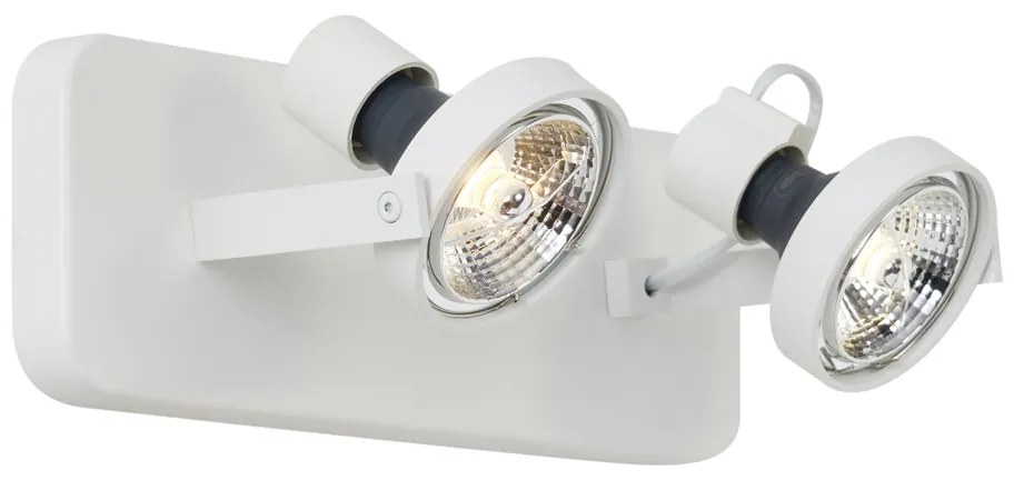 Design plafondSpot / Opbouwspot / Plafondspot wit GU10 70mm 2-lichts draai- en kantelbaar - Vo Design GU10 rond Binnenverlichting Lamp