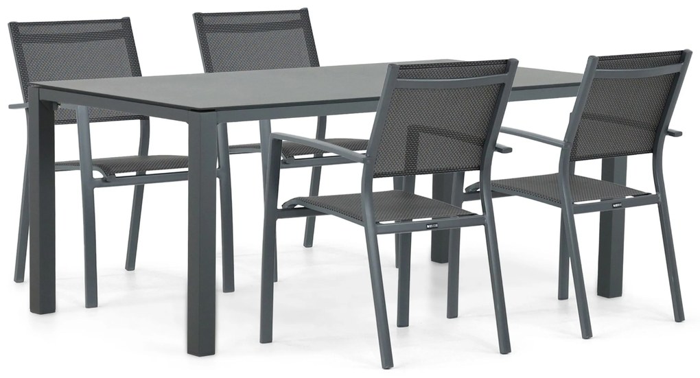 Tuinset 4 personen 180 cm Aluminium Grijs Lifestyle Garden Furniture Sella/Mateo